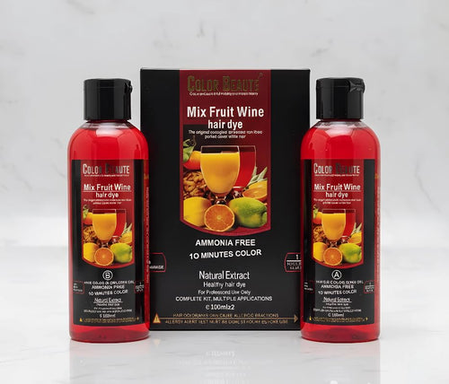 COLOR BEAUTÉ Mix Fruit Wine Hair Dye, 200ml (2x100ml), Semi-Permanent Gel Hair Color with Fruit Vinegar & Botanical Extracts