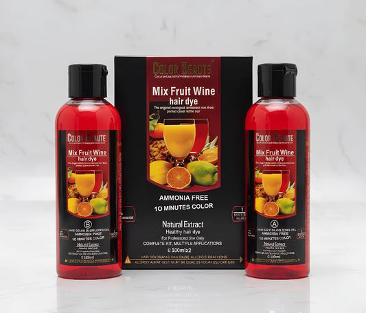 COLOR BEAUTÉ Mix Fruit Wine Hair Dye, 200ml (2x100ml), Semi-Permanent Gel Hair Color with Fruit Vinegar & Botanical Extracts