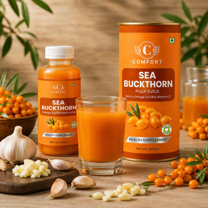 COMFORT Sea Buckthorn Himalayan Pulp,300 ML (PACK OF 1) Concentrate 50 Glasses Made for Your Total Body Care & Wellness Rich