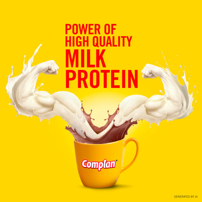 Complan Nutrition Drink Powder for Children, Royale Chocolate Flavour, 1 kg Carton (30 Servings) - label detail