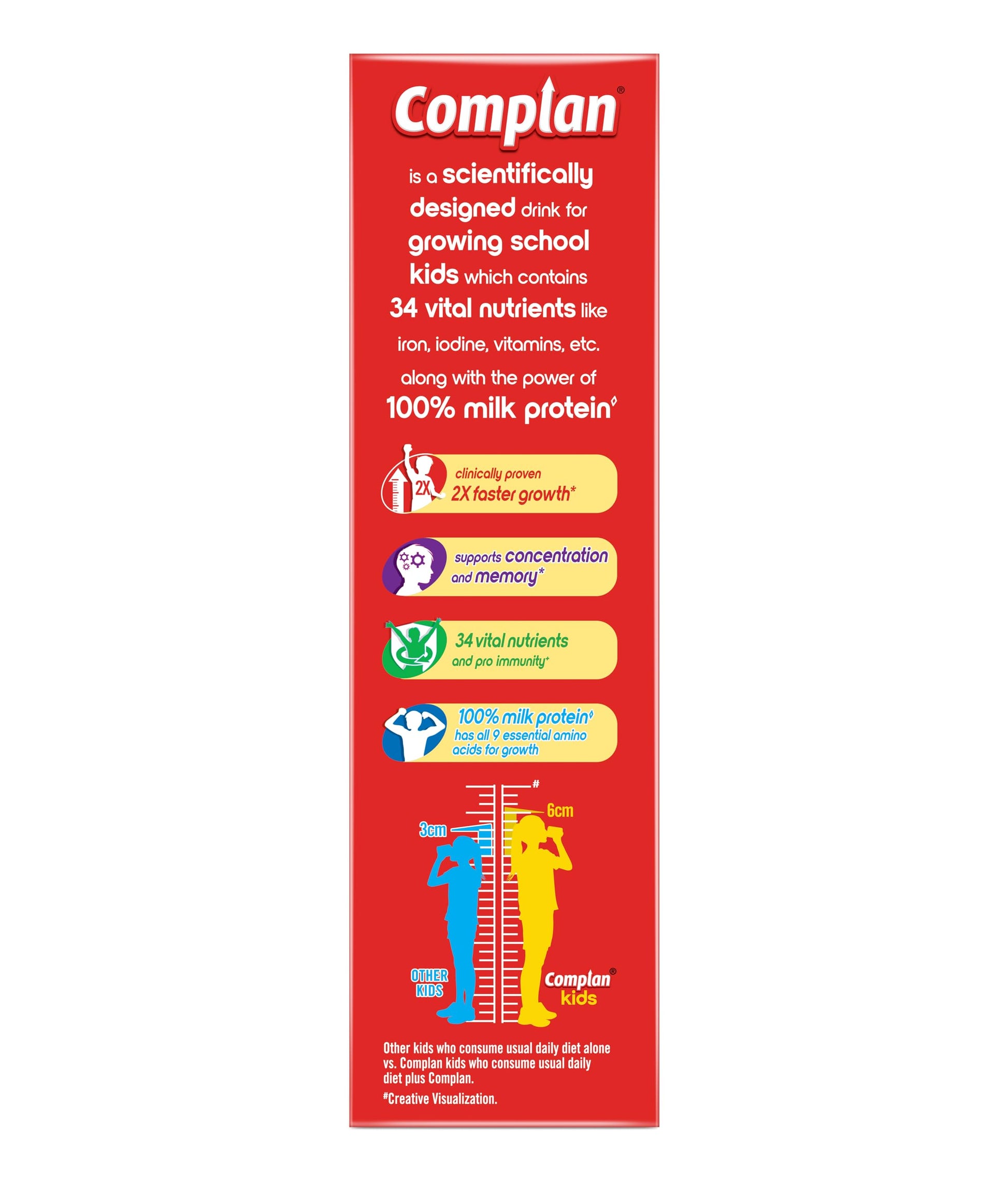 Complan Nutrition Drink Powder for Children, Royale Chocolate Flavour, 1 kg Carton (30 Servings) - in use