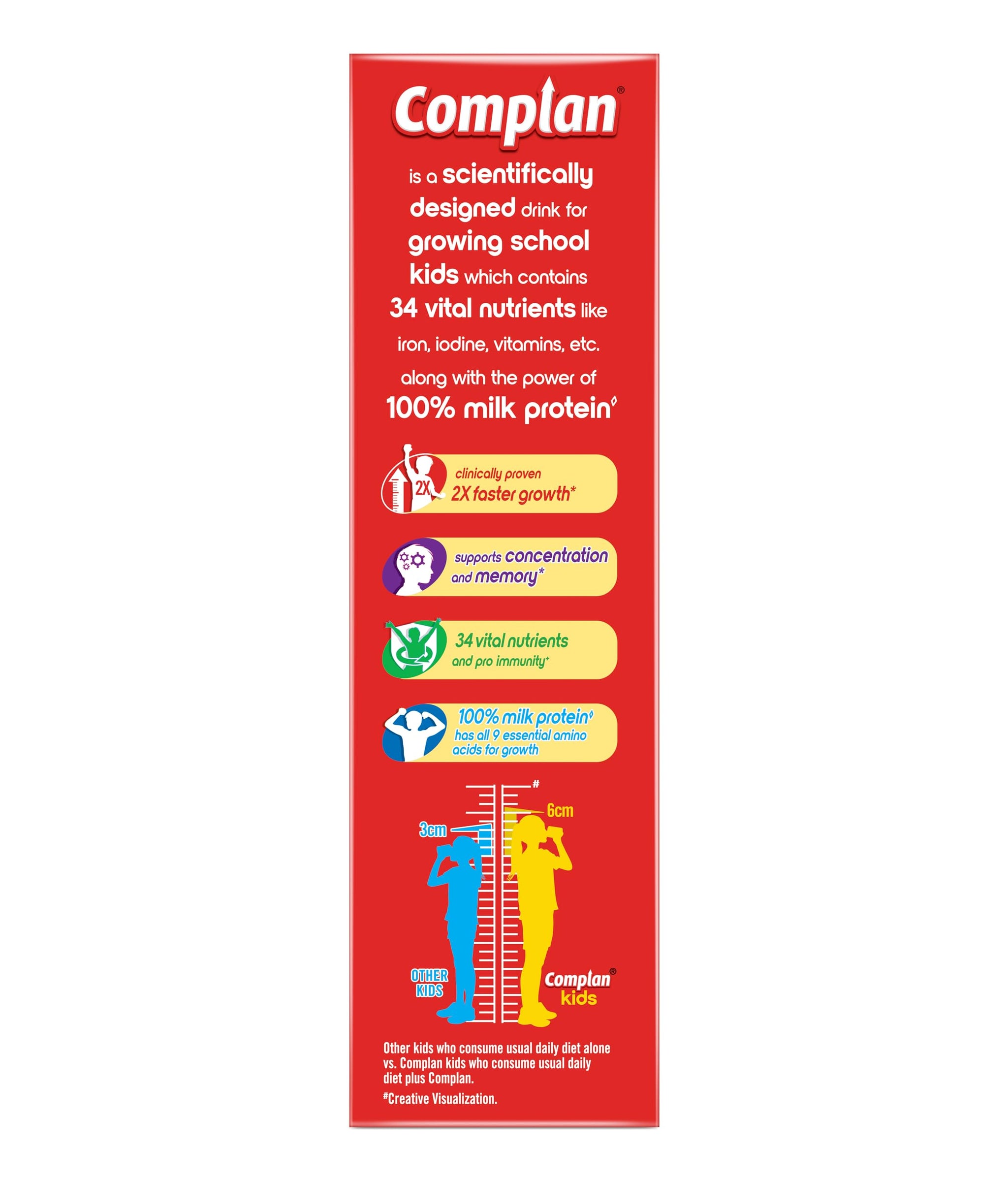 Complan Nutrition Drink Powder for Children, Royale Chocolate Flavour, 1 kg Carton (30 Servings) - in use