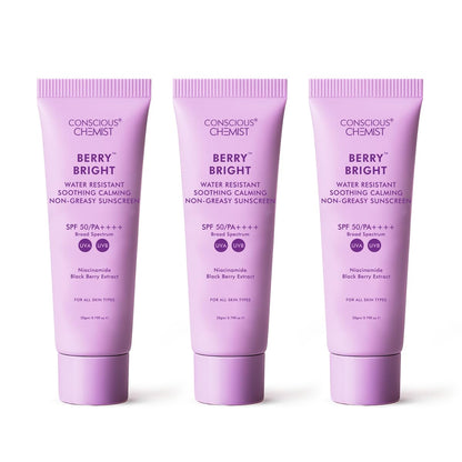 Conscious Chemist Berry Bright SPF 50 PA++++ Water Resistant Face Sunscreen Gel (13)