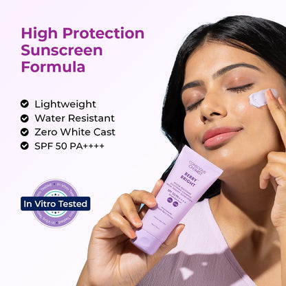 Conscious Chemist Berry Bright SPF 50 PA++++ Water Resistant Face Sunscreen Gel - label detail (19)