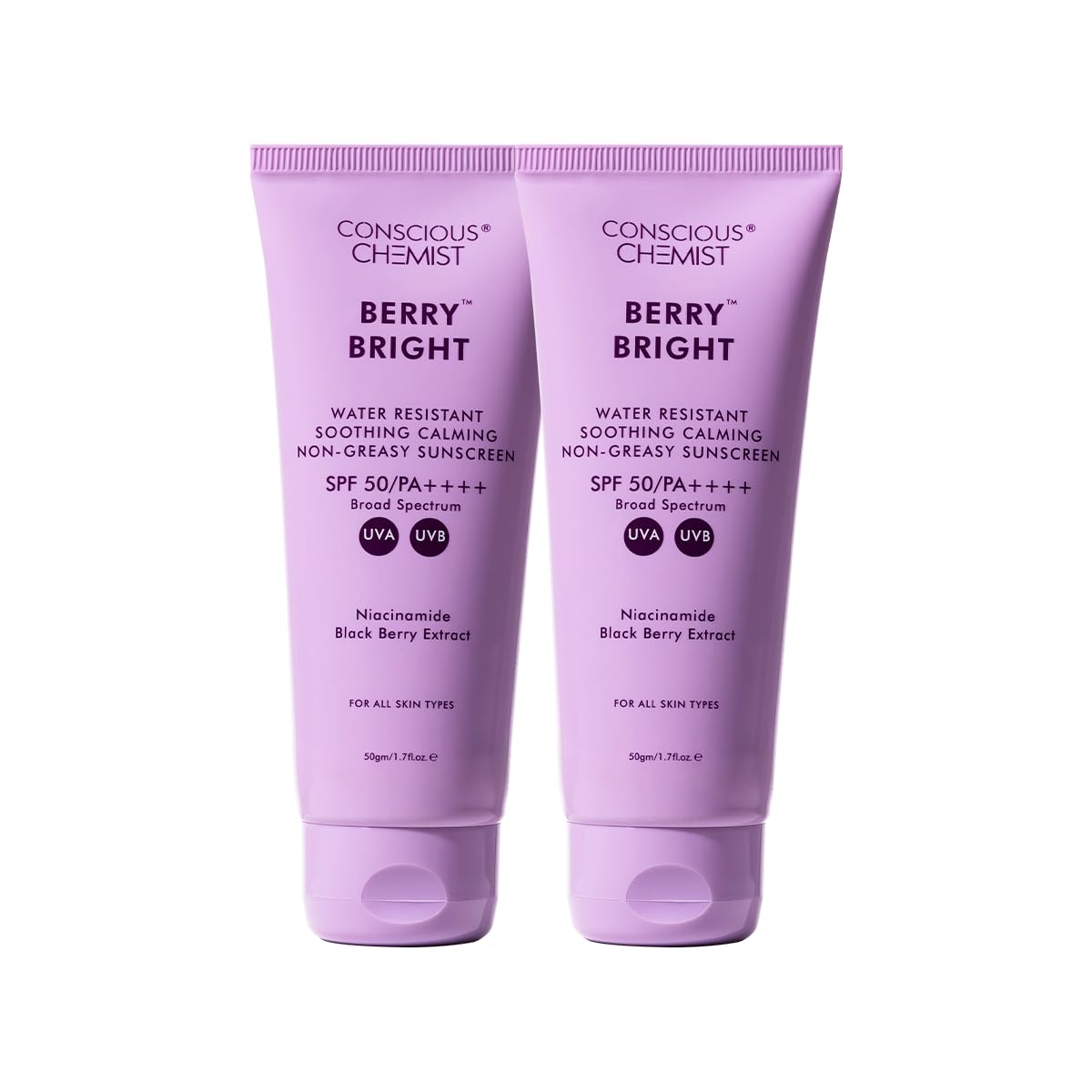 Conscious Chemist Berry Bright SPF 50 PA++++ Water Resistant Face Sunscreen Gel (24)