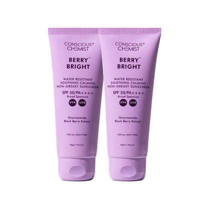 Conscious Chemist Berry Bright SPF 50 PA++++ Water Resistant Face Sunscreen Gel (24)