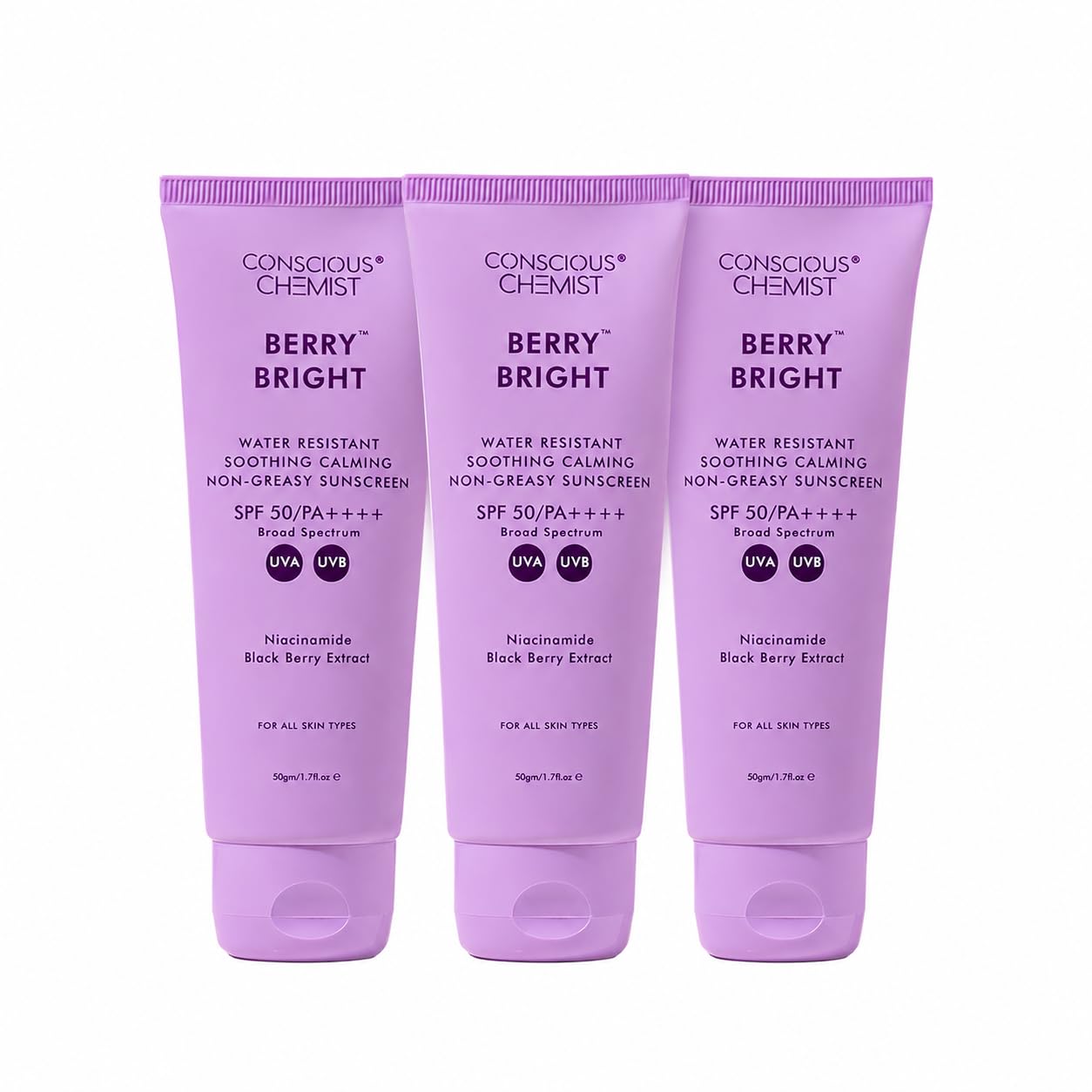 Conscious Chemist Berry Bright SPF 50 PA++++ Water Resistant Face Sunscreen Gel (25)