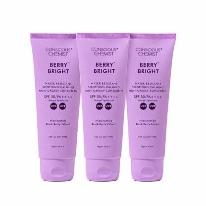 Conscious Chemist Berry Bright SPF 50 PA++++ Water Resistant Face Sunscreen Gel (25)