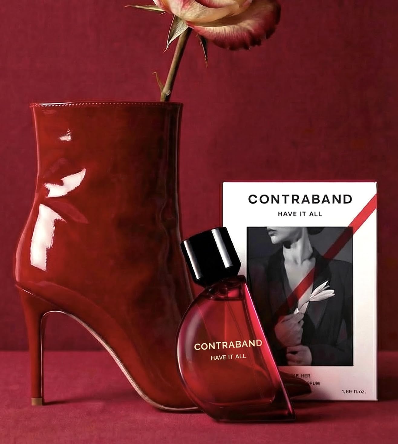 Contraband Eau de Parfum Have It All, Unisex Vanilla Musky Floral Fruity Fragrance, Warm Floral Notes - front view (15)