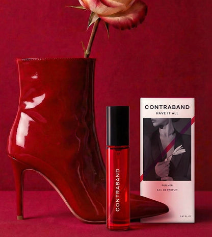 Contraband Eau de Parfum Have It All, Unisex Vanilla Musky Floral Fruity Fragrance, Warm Floral Notes - front view