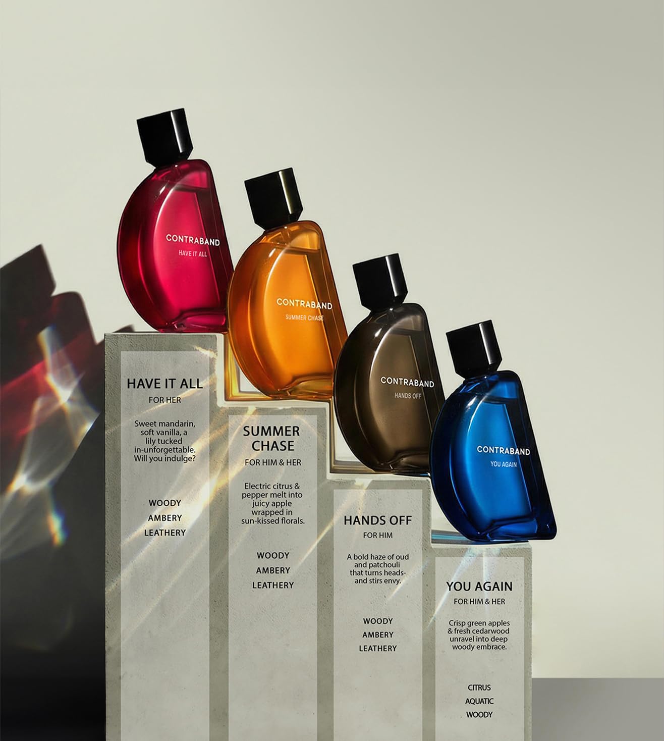 Contraband Eau de Parfum Have It All, Unisex Vanilla Musky Floral Fruity Fragrance, Warm Floral Notes - in use