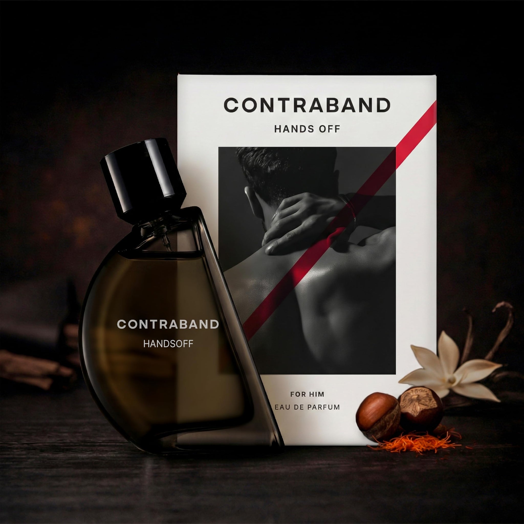 Contraband Hands Off Eau De Parfum for Men, Leather Oud Patchouli & Vanilla Notes, Eau de Parfum Spray - front view (16)