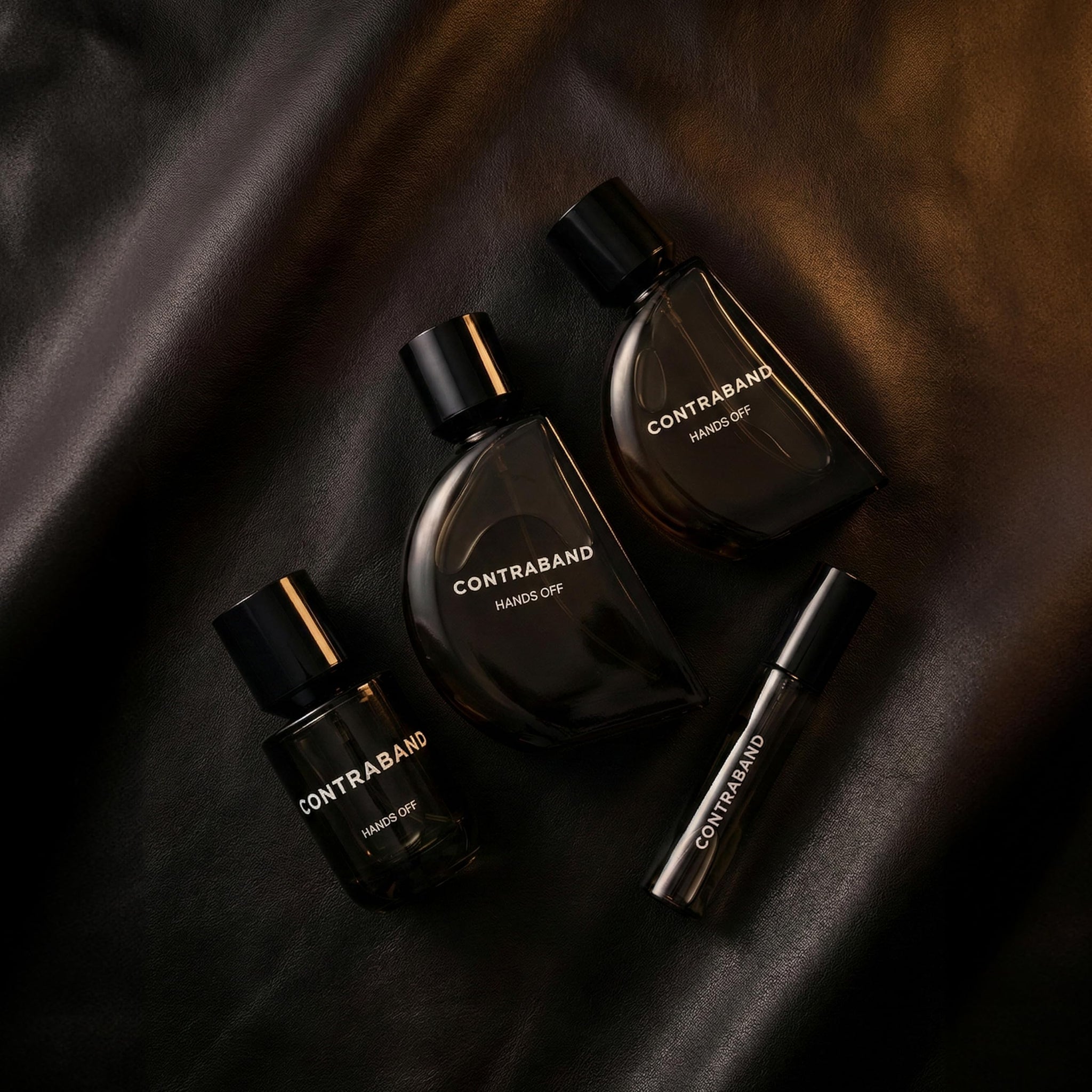 Contraband Hands Off Eau De Parfum for Men, Leather Oud Patchouli & Vanilla Notes, Eau de Parfum Spray - packaging