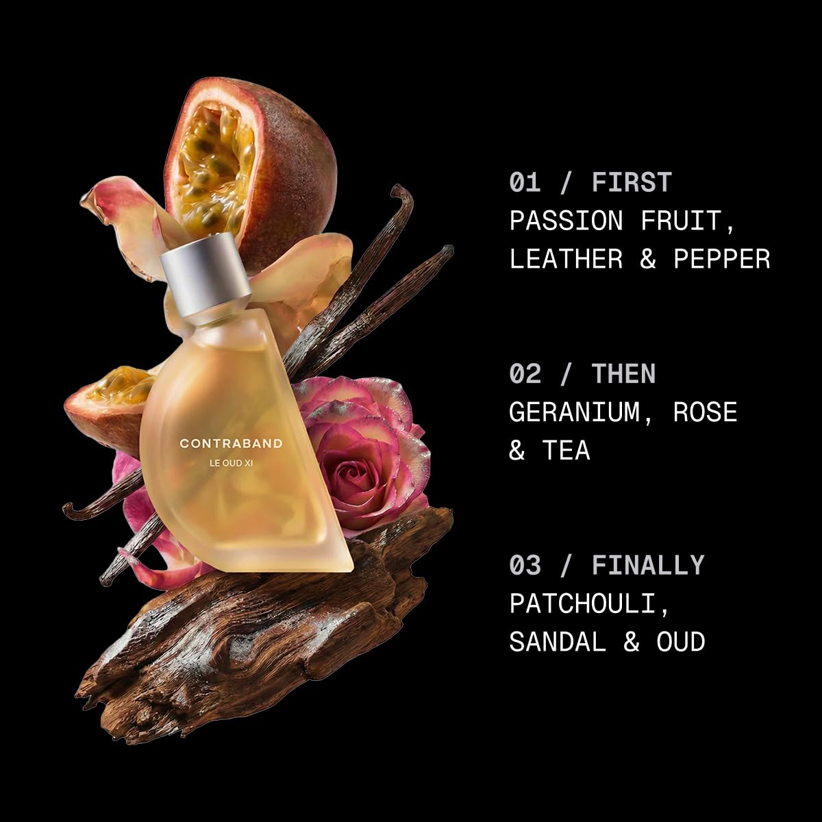 Contraband Le Oud XI Eau de Parfum, Unisex Spray with Smoky Oud, Passionfruit & Turkish Rose Notes - back view