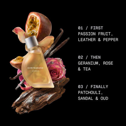 Contraband Le Oud XI Eau de Parfum, Unisex Spray with Smoky Oud, Passionfruit & Turkish Rose Notes - back view