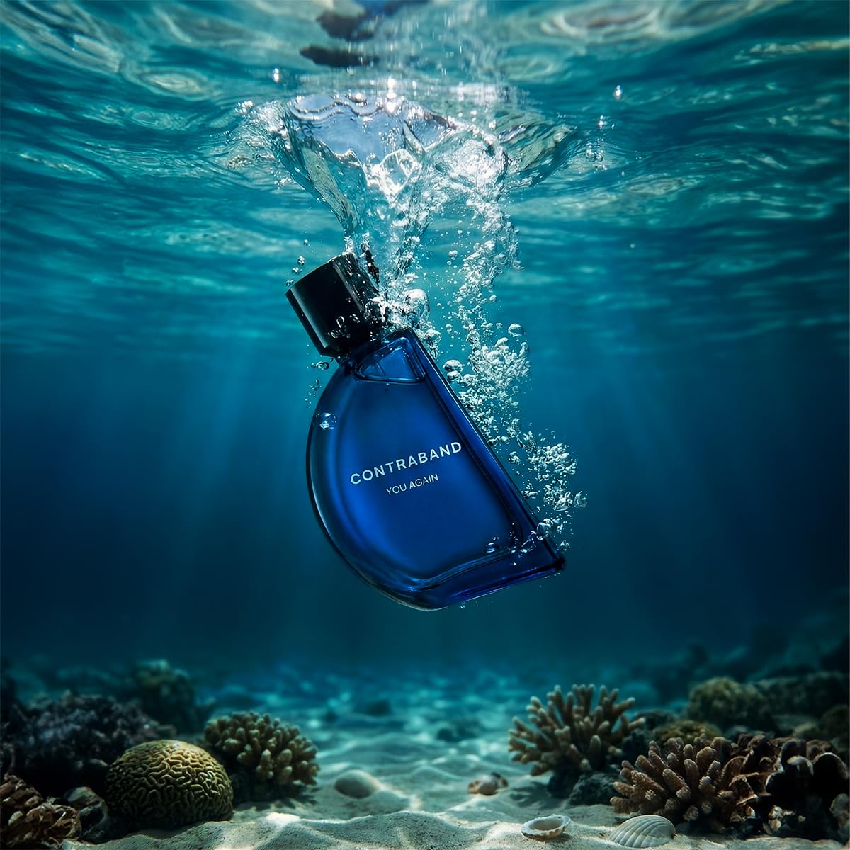 Contraband You Again Eau de Parfum, Unisex Aquatic Musk and Amber Fragrance - label detail