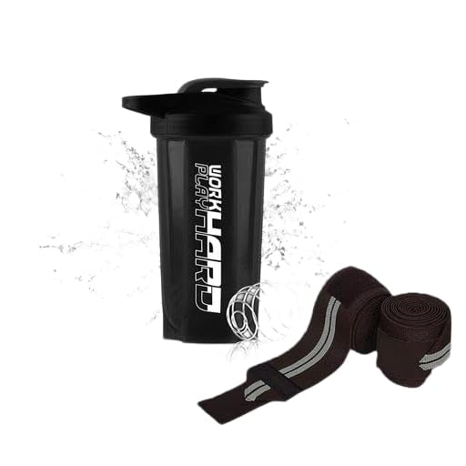 COOL INDIANS Protein Shaker Bottle with Mixing Ball & Wrist Support Band, 300g, Modern Style