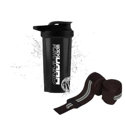 COOL INDIANS Protein Shaker Bottle with Mixing Ball & Wrist Support Band, 300g, Modern Style
