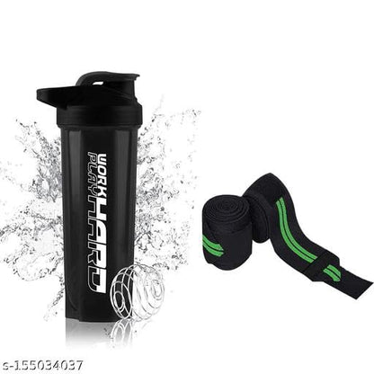 COOL INDIANS Protein Shaker Bottle with Mixing Ball & Wrist Support Band, 300g, Modern Style - front view (16)