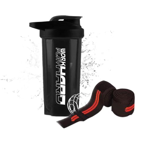COOL INDIANS Protein Shaker Bottle with Mixing Ball & Wrist Support Band, 300g, Modern Style (21)
