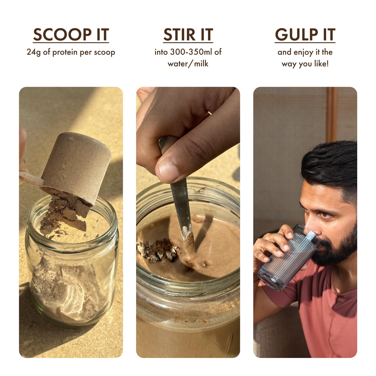 cosmix No-Nonsense Plant Protein, 500g, Chikamagalur Mocha, Pea & Rice Isolate, Vegan Formula - label detail