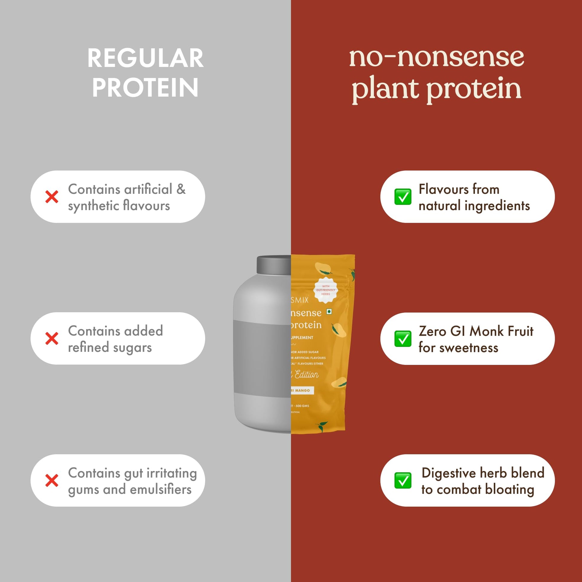 cosmix No-Nonsense Plant Protein, 500g, Chikamagalur Mocha, Pea & Rice Isolate, Vegan Formula - close-up detail (71)