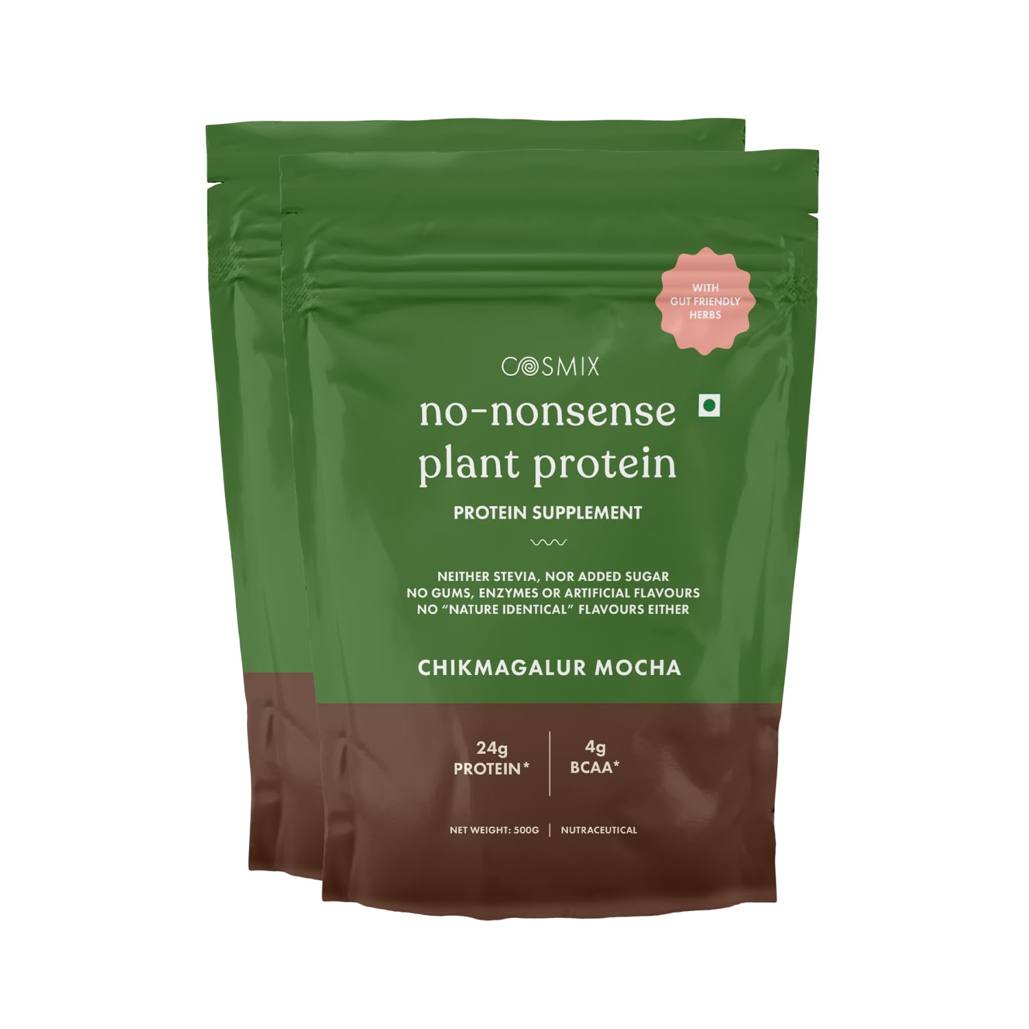 cosmix No-Nonsense Plant Protein, 500g, Chikamagalur Mocha, Pea & Rice Isolate, Vegan Formula (8)