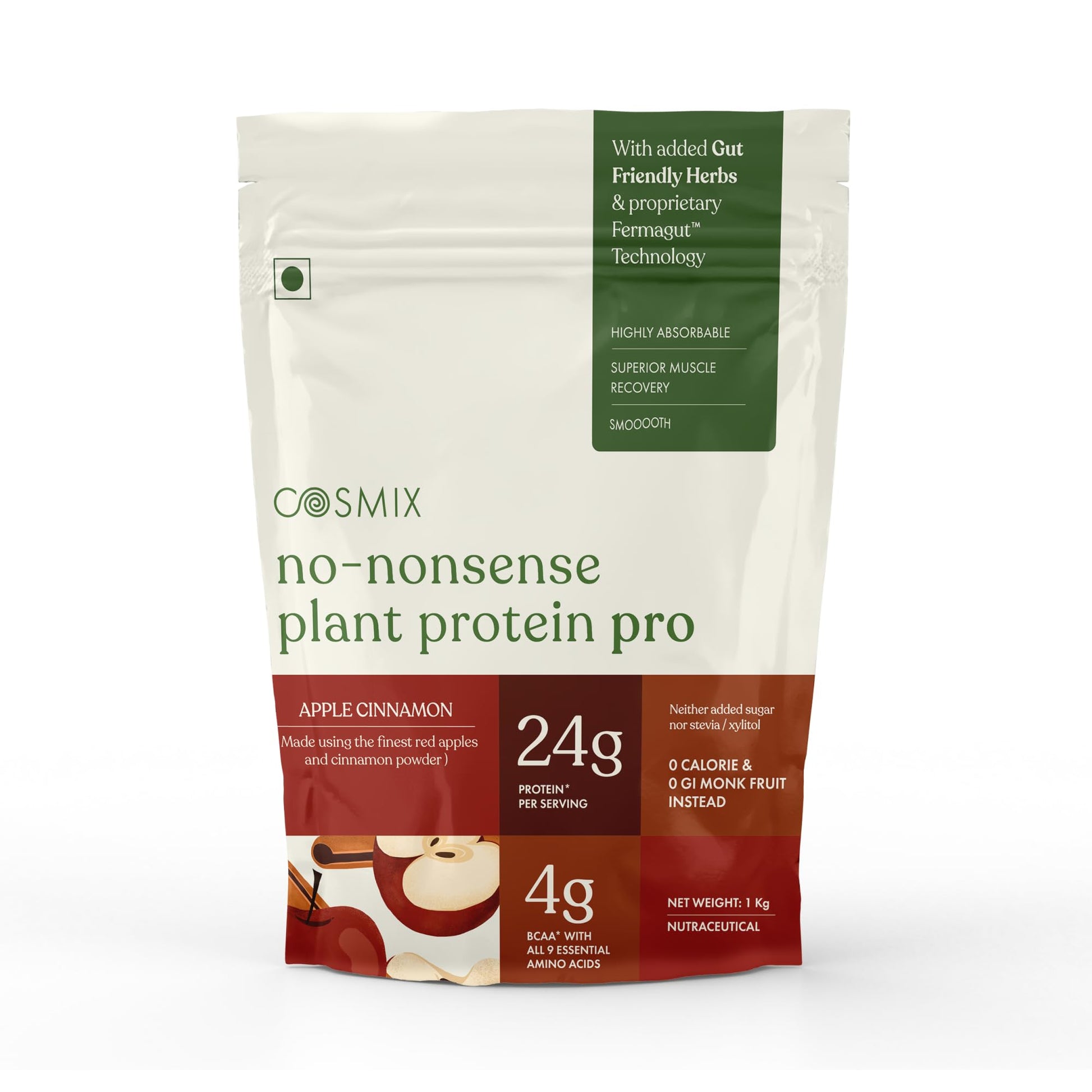 Cosmix No-Nonsense Plant Protein PRO, Vegan Protein Blend Powder with Yeast and Pea Protein, 24g per Serving (12)