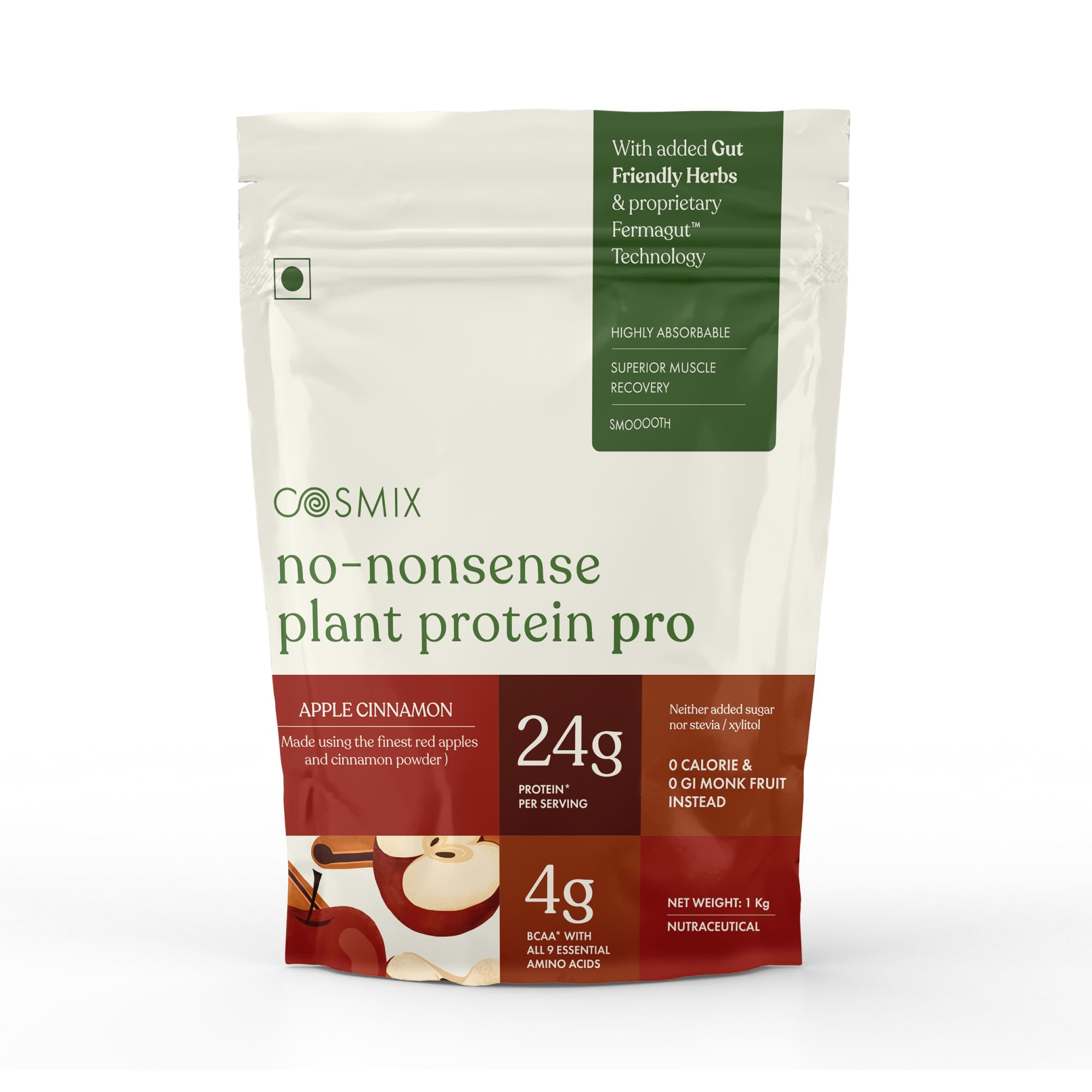 Cosmix No-Nonsense Plant Protein PRO, Vegan Protein Blend Powder with Yeast and Pea Protein, 24g per Serving (12)