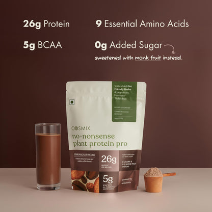 Cosmix No-Nonsense Plant Protein PRO, Vegan Protein Blend Powder with Yeast and Pea Protein, 24g per Serving - front view (33