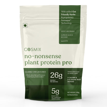 Cosmix No-Nonsense Plant Protein PRO, Vegan Protein Blend Powder with Yeast and Pea Protein, 24g per Serving (37)