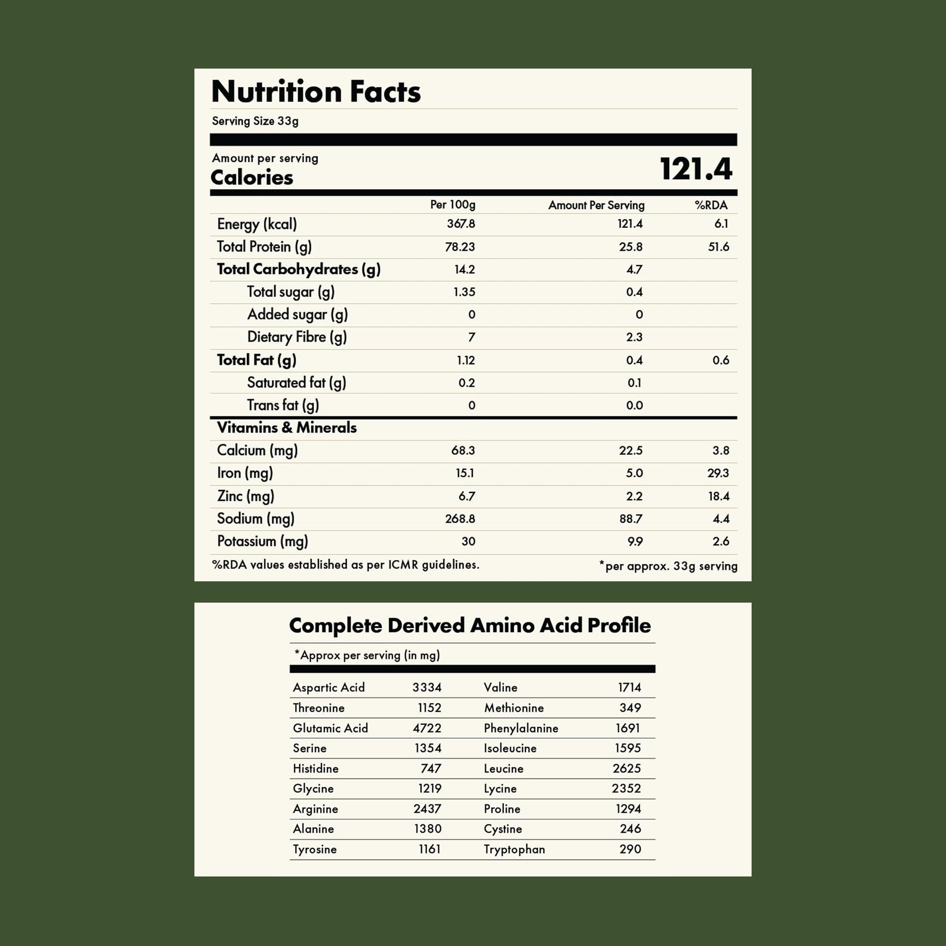 Cosmix No-Nonsense Plant Protein PRO, Vegan Protein Blend Powder with Yeast and Pea Protein, 24g per Serving - close-up detai