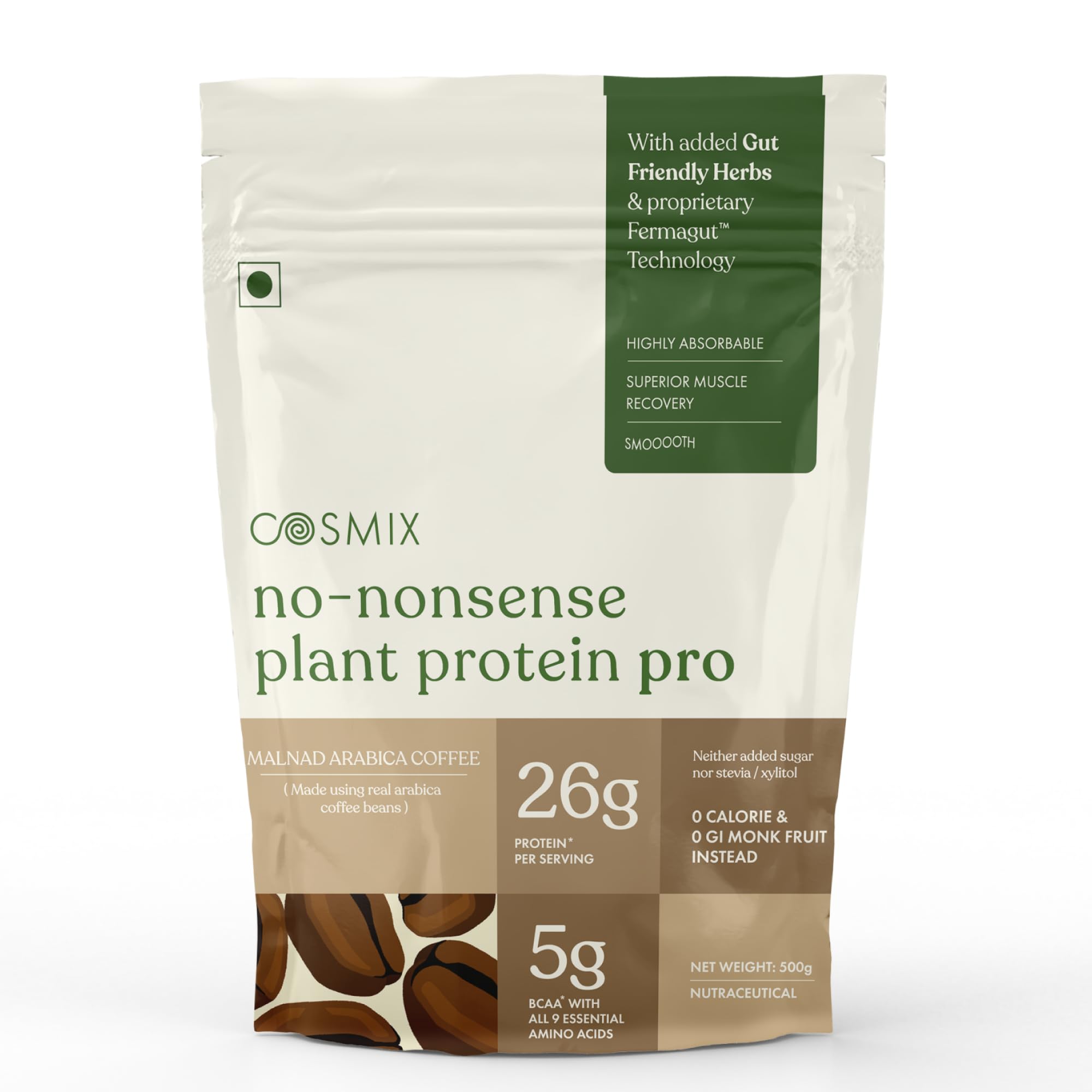 Cosmix No-Nonsense Plant Protein PRO, Vegan Protein Blend Powder with Yeast and Pea Protein, 24g per Serving (53)