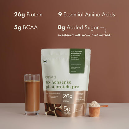 Cosmix No-Nonsense Plant Protein PRO, Vegan Protein Blend Powder with Yeast and Pea Protein, 24g per Serving - front view (54
