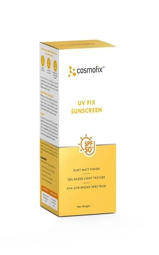 Cosmofix UV Fix Sunscreen, Non-greasy, Lightweight, Broad Spectrum UVA/UVB, 20gm - front view