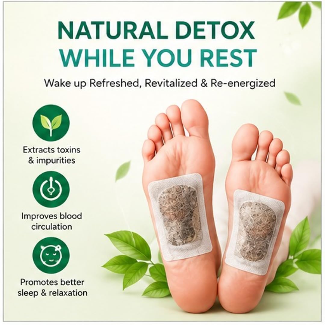 CRAFTARENA Herbal Foot Patches, 10 Pieces, Overnight Shoe Insert Pads for Self-Care Routine - front view