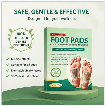 CRAFTARENA Herbal Foot Patches, 10 Pieces, Overnight Shoe Insert Pads for Self-Care Routine - ingredients panel