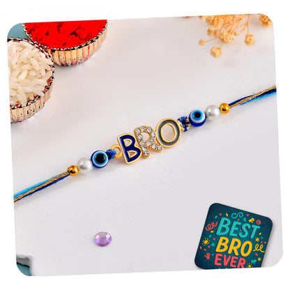 CraftWala BRO Kids Rakhi for Brother | Stylish Evil Eye Rakhi for Boys, Bhai, Bhaiya | Raksha Bandhan Rakhi Gift Combo Set wi