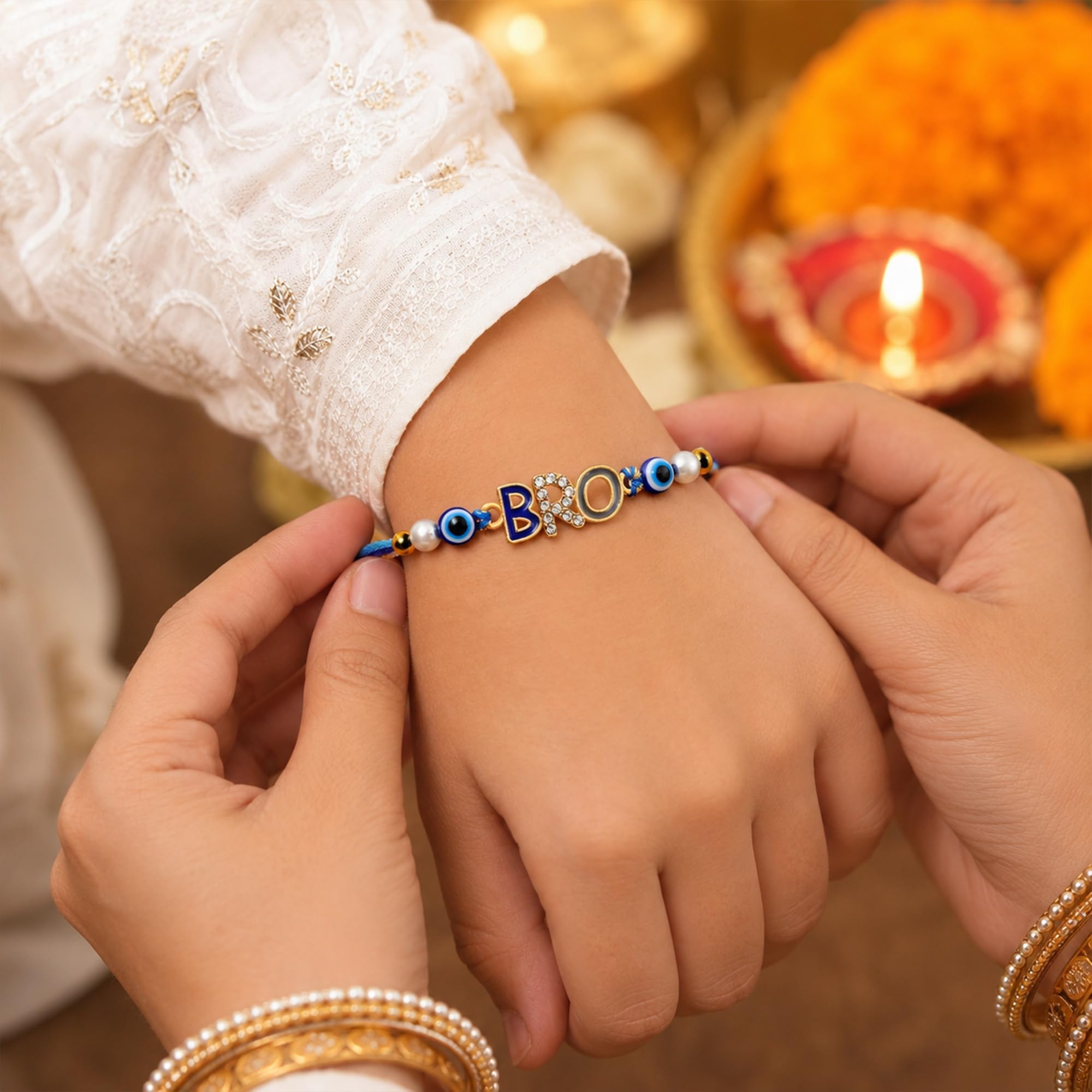 CraftWala BRO Kids Rakhi for Brother | Stylish Evil Eye Rakhi for Boys, Bhai, Bhaiya | Raksha Bandhan Rakhi Gift Combo Set wi