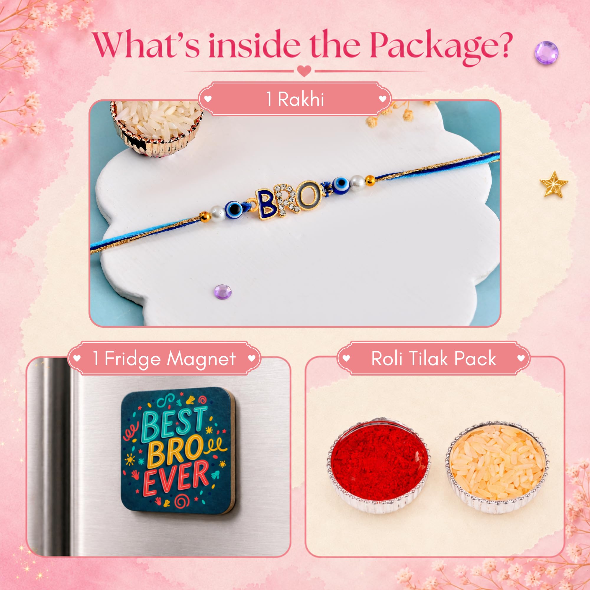 CraftWala BRO Kids Rakhi for Brother | Stylish Evil Eye Rakhi for Boys, Bhai, Bhaiya | Raksha Bandhan Rakhi Gift Combo Set wi