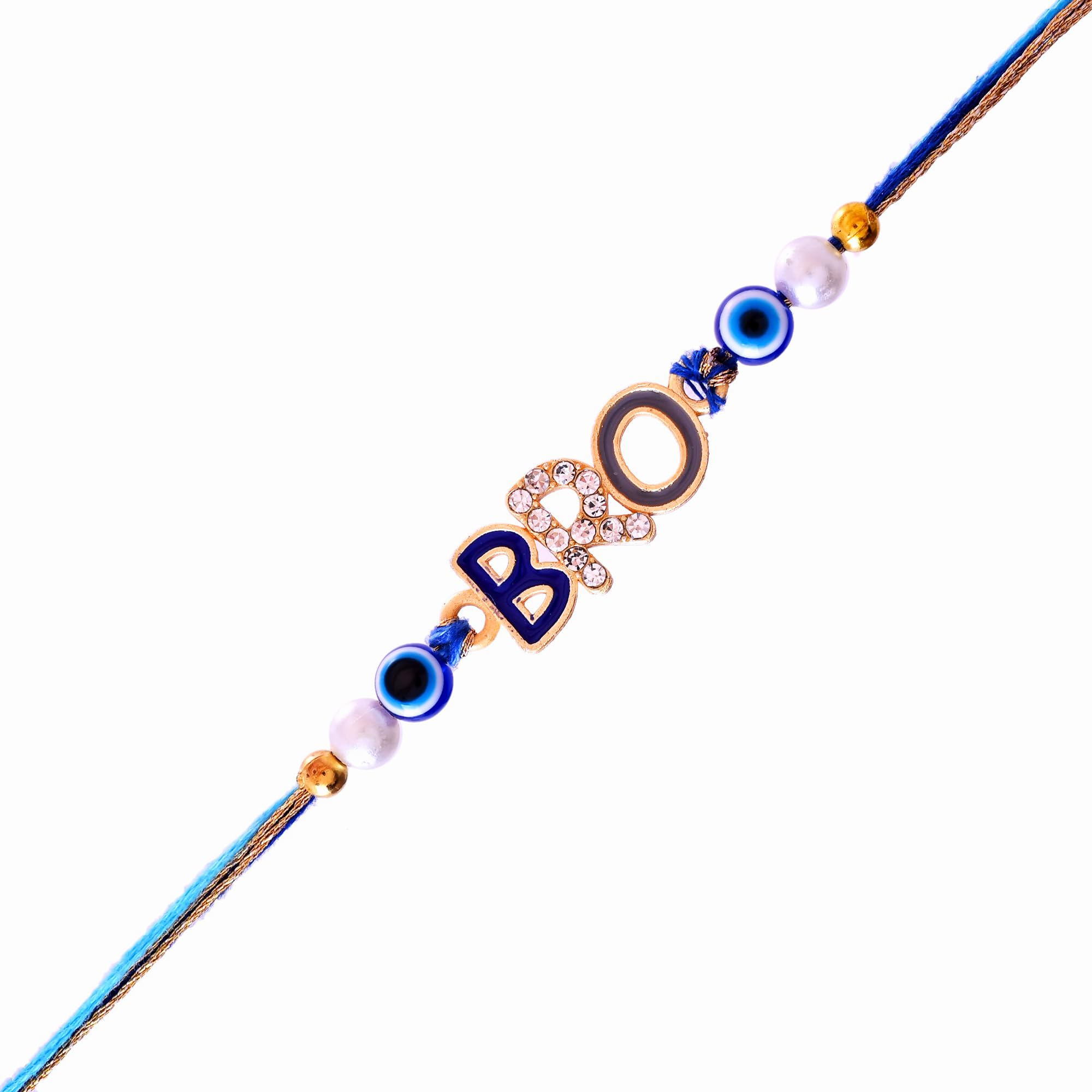 CraftWala BRO Kids Rakhi for Brother | Stylish Evil Eye Rakhi for Boys, Bhai, Bhaiya | Raksha Bandhan Rakhi Gift Combo Set wi