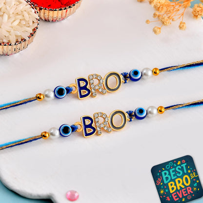 CraftWala BRO Kids Rakhi for Brother | Stylish Evil Eye Rakhi for Boys, Bhai, Bhaiya | Raksha Bandhan Rakhi Gift Combo Set wi
