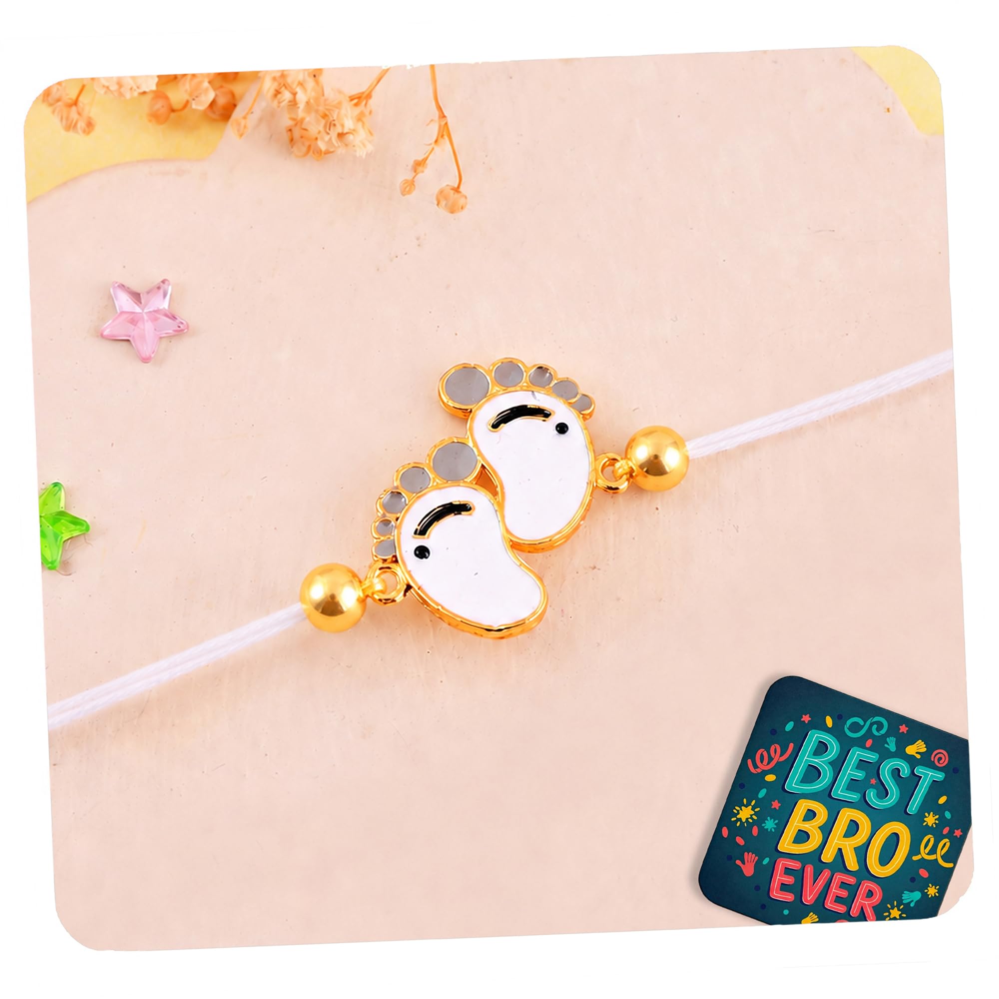 CraftWala Kids Rakhi for Brother Sister | Cute Baby Feet Rakhi for New Born, Kids Boys Girls | Raksha Bandhan Rakhi for Kids