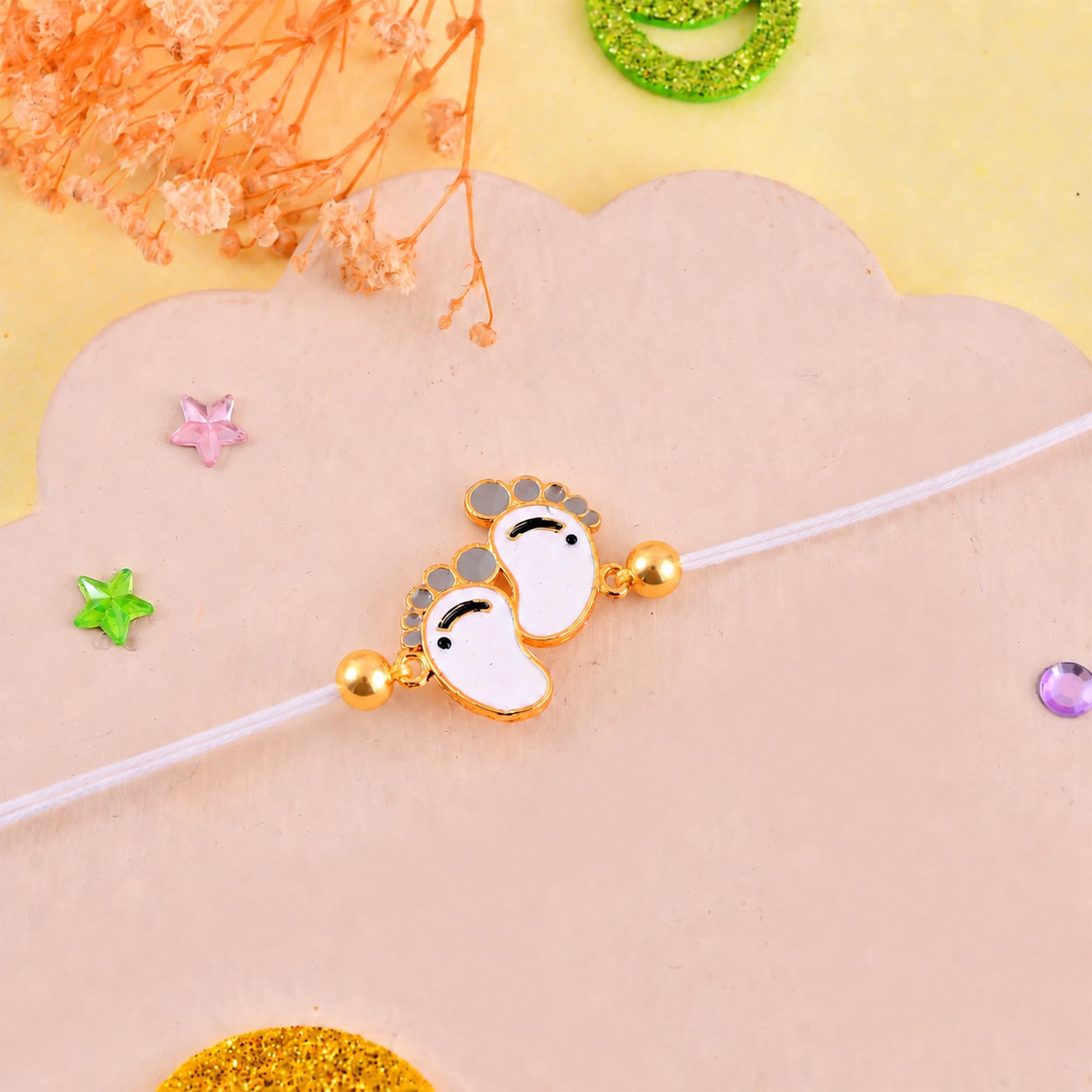 CraftWala Kids Rakhi for Brother Sister | Cute Baby Feet Rakhi for New Born, Kids Boys Girls | Raksha Bandhan Rakhi for Kids 