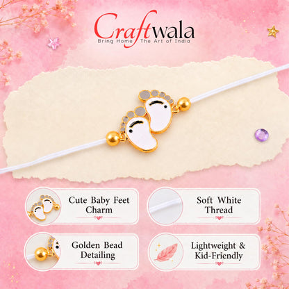 CraftWala Kids Rakhi for Brother Sister | Cute Baby Feet Rakhi for New Born, Kids Boys Girls | Raksha Bandhan Rakhi for Kids 