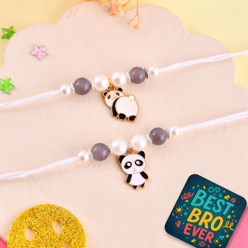 CraftWala Set of 2 Kids Rakhi for Brother | Cute Panda Rakhi for Children Boys & Girls Sister | Raksha Bandhan Rakhi for Kids
