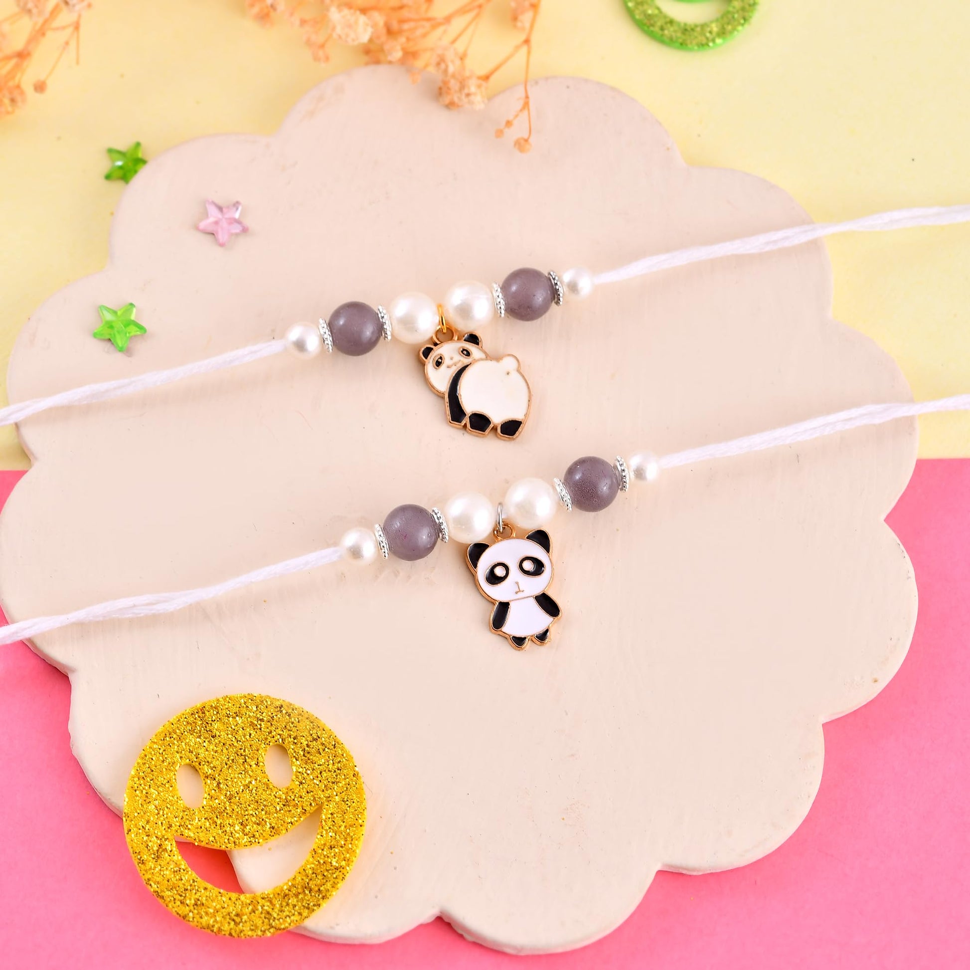CraftWala Set of 2 Kids Rakhi for Brother | Cute Panda Rakhi for Children Boys & Girls Sister | Raksha Bandhan Rakhi for Kids