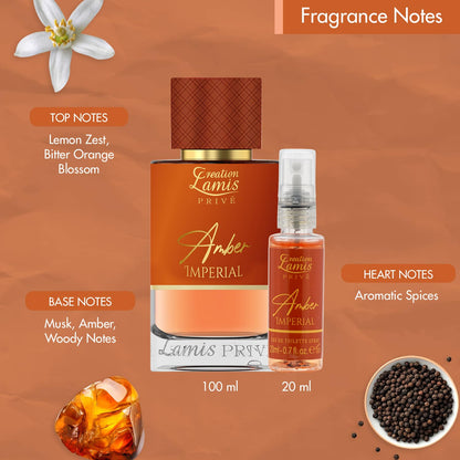 Creation Lamis Privé Amber Imperial Eau de Parfum, 100ml, Unisex Amber Chypre Fragrance - back view (22)