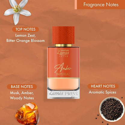 Creation Lamis Privé Amber Imperial Eau de Parfum, 100ml, Unisex Amber Chypre Fragrance - packaging
