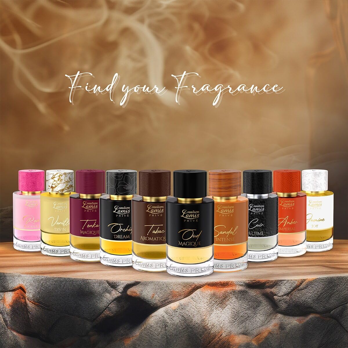 Creation Lamis Privé Amber Imperial Eau de Parfum, 100ml, Unisex Amber Chypre Fragrance - close-up detail (40)